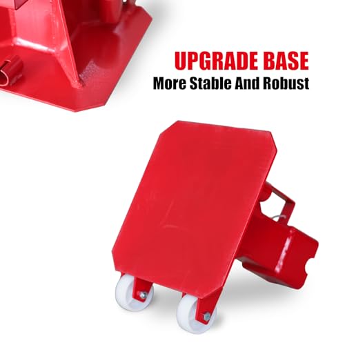 Image of Torin ATZ220006PB Heavy Duty Jack Stands: Pin Style Jack Stand with 2 Casters and Handle, Easily Portable Car Stand for Car SUV, Truck and Pick Up, 22 Ton (44,000 lb) Capacity, Red