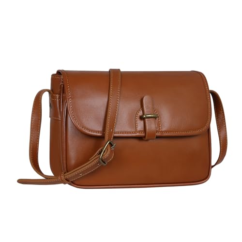 HESHE Crossbody Bags for Women Leather Purses Shoulder Handbags Designer Satchel Bag Ladies Cross Body Purse