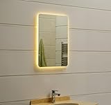 modernes Lichtspiegel Wandspiegel Badspiegel GS045N mit LED-Beleuchtung IP44 (40 x 60cm, warmweiß)