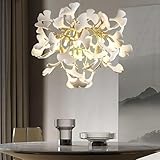 Lustre doré moderne : Imprégnez-vous de la beauté de la nature avec notre lustre doré moderne. Composé de feuilles de ginkgo 100 % artisanales et fabriqué en céramique et aluminium de qualité aéronautique, ce magnifique lustre dégage un charme royal. Il symbolise l'abondance en amour, en carrière, en famille et en amitié, et s'intègre parfaitement à n'importe quelle pièce.