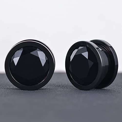 TBOSEN Set of 4 Pairs Color Zircons and 1 Pair Stainless Steel Ear Tunnel Ear Gauges Stretching Screw Fit Tunnels 0g-1 Inch - Thumbnail 4
