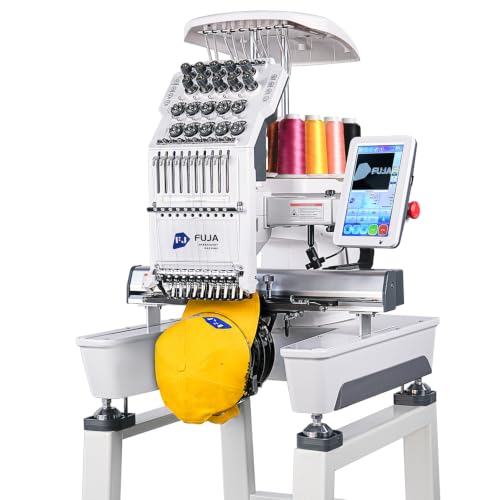 FUJA 10 Needle Commercial Embroidery Machine for Hats & Smal...