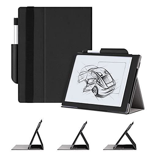 Ayotu Folding Case for Remarkable 2 Paper Tablet 10.3" 2020 Released, with Multi-Angle Foldable Design/Premium Pen Holder/Hand Rest Function/Smart Elastic Band (Not Fit for Remarkable 1), Black