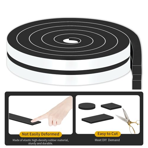 Image of Door Weather Stripping,for Door and Window,3 /4 in x 3 /4 in x 13Ft | Door Seal,Soundproof,Cold Insulation,Foam Insulation Tape for Door, Front Door Frame, Windows,Sliding Door,Black