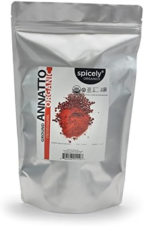 Spicely Organic Annatto Powder 1LB Bulk Certified Gluten Free