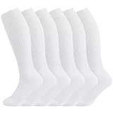 +MD 6 Pairs Compression Socks (8-15mmHg) for Women & Men - Cushion Knee High Socks for Running, Medi