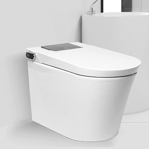 Trone Nobelet Electronic Bidet Toilet, Floor-Mounted Toilet Bowl With Heated Toilet Seat And Bidet With Dryer, Advanced Smart Toilet For Bathroom, White Netbcder12.Wh #TOP12