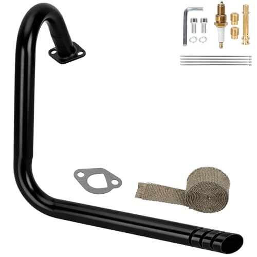 CILOYU 212cc Exhaust Mini Bike Left Long Pipe Compatible with Coleman CT200U CT200U-EX B200R BT200X Baja MB200 Axis Monster Mega Moto 200cc GX160 GX200 Predator 196cc Go Kart Minibike Header Parts