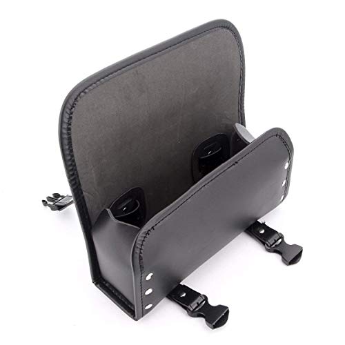 Motorcycle Tool Bag, Universal Pu Leather Motorcycle Fork Bag Saddlebags Handlebar Bag Sissy Bar Storage Tool Bag Compatible With Honda Kawasaki Suzuki Yamaha Sportster (Black-1) #TOP7