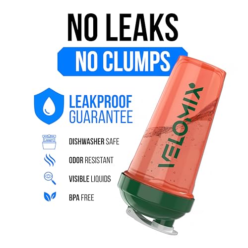 Image of VELOMIX -2 Pack- 28 oz Protein Shaker Bottles for Protein Mixes - 2x Wire Whisk | Leak Proof Shaker Cups for Protein Shakes and Pre Workout | Protein Shaker Bottle Pack (D3) Aurora Bloom