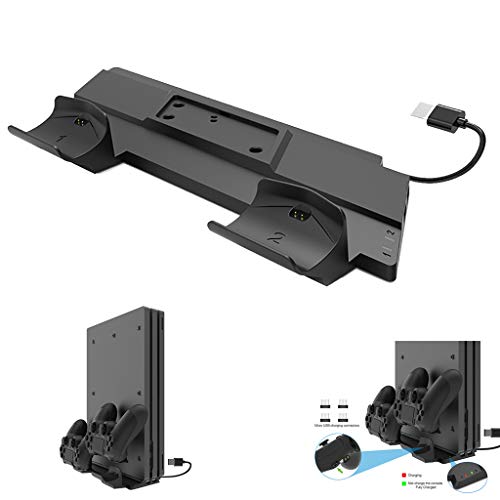 Universal Host Multifunktion Charger Charging Dock Station Halterung für PS4 / PS4 Slim / PS4 Pro,Vertical Stand Dual Controller Charger Ladestation
