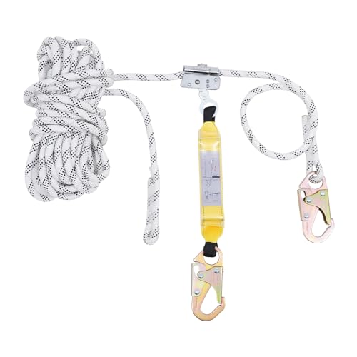 Goudergo 50Vertical Lifeline Assembly with Rope Locker, Fall Protection Rope, Fall Arrest Protection Equipment for Aerial Workers and Roofers, Up to 3500 lbs (50 FT)