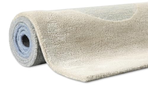 Wecon Home Moderner Kurzflor Kinderteppich mit Wolken Motiven von Smart Kids für das Kinderzimmer – Mika (160 x 230 cm, blau)