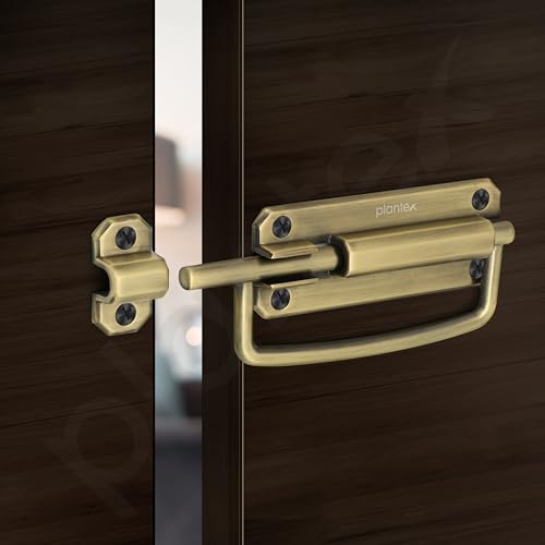 Image of Plantex Door Latch for Bathroom /Latch Lock for Main Door /Door Stopper /Baby Latch /Door Lock Latch for Home /Office Doors /Chitkani - Pack of 1 (Brass Antique)