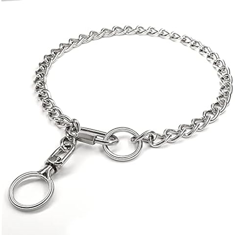 Dog Chain Necklace Metal Stainless Steel Leash Training Choke Collar Adjustable Buckle 360 Degree Rotation Head Dog Gift for Medium Large Dogs Cover