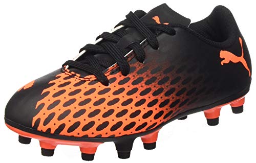 PUMA Spirit III FG JR, Zapatillas de fútbol Unisex niños, Negro Black/Shocking Orange, 35 EU