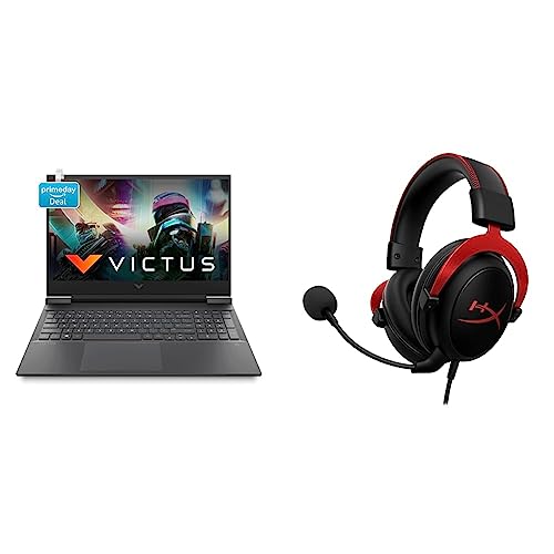 Image of HP Victus Gaming Laptop 11th Gen Intel Core i5-11400H16.1 inch(40.9 cm) FHD IPS Gaming Laptop & HyperX Cloud II - Pro Gaming Headset (Red)