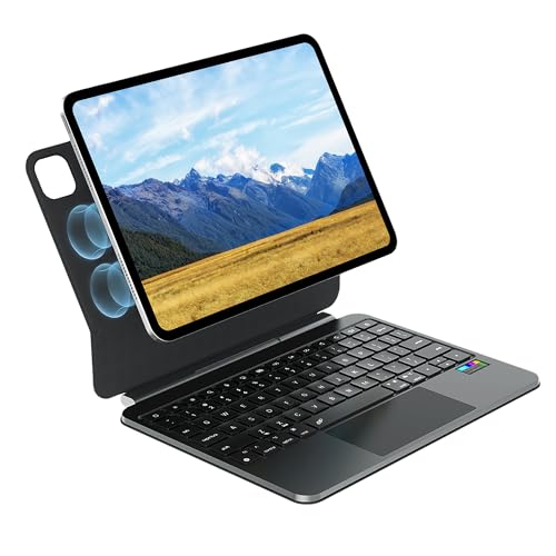 Synchro Bands Magic Keyboard Case for iPad Pro 11 (1st4th Gen) & iPad Air 11 (M2 2024 / M3 2025/ M4 2026) iPad Air 5th/4th Gen 10.9 Magnetic Floating Keyboard with Trackpad (Black)