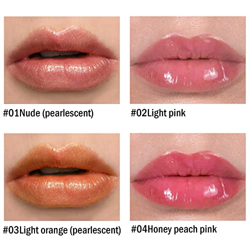 Boobeen Hydrating Lip Gloss, Lip Plumper Gloss Liquid Lipstick Jelly Lipstick Nude Lip Gloss Makeup Fuller Nourishing & Shimmer #TOP1