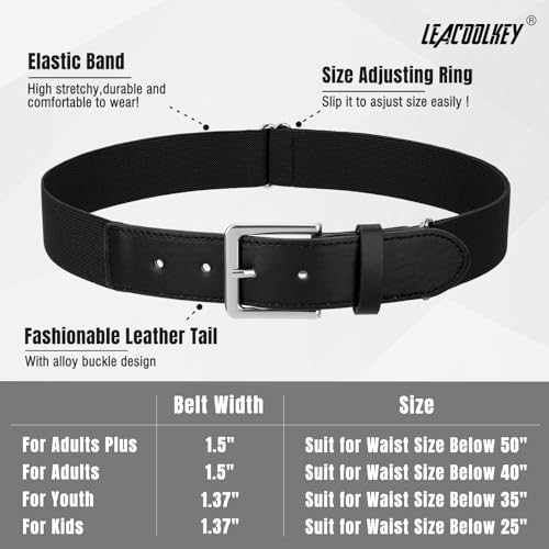 LEACOOLKEY Baseball Socks and Belt Combo Adult Youth Softball Elastic Socks Belt Set Adjustable4