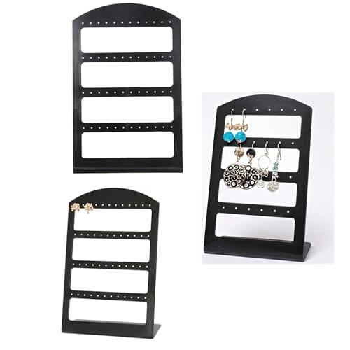 Earring Holder Stand, STOBAZA 3Pcs Acrylic Earring Holder Organizer Stand, Earring Organizer Stand for Hanging 48 Earrings, Durable-side Earring Display Stand for Vendors Earring Organizer Display
