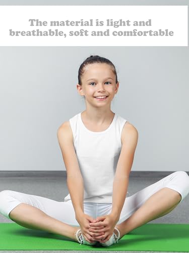 Image of SATINIOR 4 Pieces Girls Dance Tank Tops Racerback Crop Tops Sleeveless Dance Clothes for Girls Gymnastics