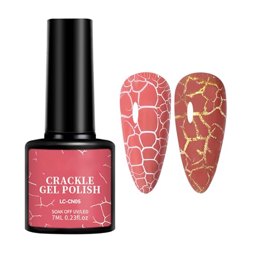 Vernis gel craquelé - UV craquelé - 7 ml - Accessoires pour femme - Décorations d'ongles pour vacances, bal de fin d'année, rendez-vous, réunion