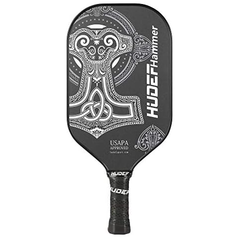 HUDEF Pickleball Paddle, Pickleball Paddles, Lightweight Graphite Carbon Fiber Face Pickleball Paddle Racquet Rackets Long Handle,Honeycomb Core,Cushion Comfort Grip USAPA Approved Cover