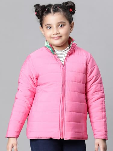 Image of oxolloxo Kids Girl Floral Print Zip Lined Long Sleeve Reversible Quilted Jacket