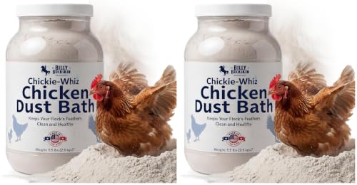 Image of 5.5lb Chickie-Whiz Chicken Dust Bath - Made in USA - All Natural Volcanic Ash Dust Bath for Chickens - Healthier Eggs & Feathers - Chicken Coop Accessories for Farms by Billy Buckskin Co. (Pack of 2)