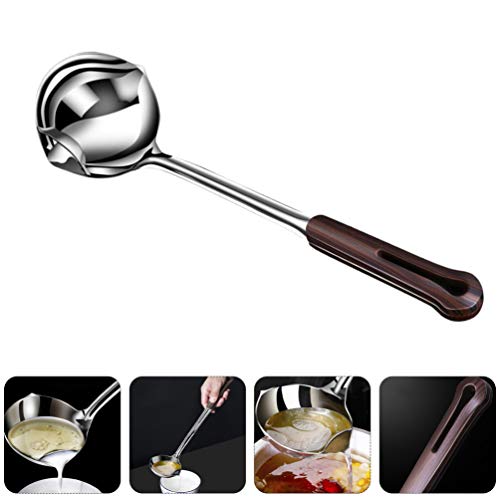 Yardwe 2PCS 304 Concha De Sopa De Aço Inoxidável Colheres Colheres de Separadores de Óleo Filtro de