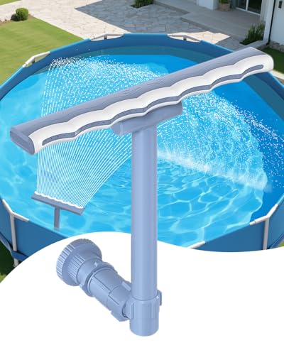 2026 Upgrade Pool Fountain for Above and In-Ground Pools 360 Adjustable Wide Waterfall Sprinkler with Extension Tube Swimming Relaxation & Cooling 10-20 Degrees