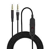 BRAINWAVZ Replacement Audio Cable Compatible with Kingston HyperX Cloud Mix & Cloud Alpha Headsets – Inline Remote w/Mute & Volume Control – Nylon Braided Cord w/Gold Plated Connectors
