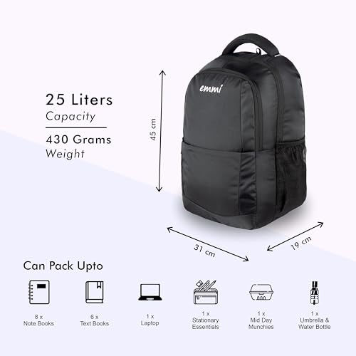 Image of Emmi Liver Laptop Backpack 25 L | Weekend Travel Bag For Men and Women | Carry On Bag For College and School Students | Water Repellent | 18 Months Warranty