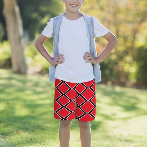 Flag of Trinidad and Tobago Youth Beach Pants, Soft and Breathable, with Drawstring Waist, Suitable for Sports and Leisure. 6