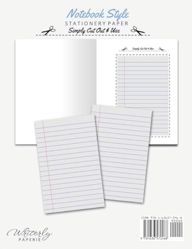 Notebook Style Stationery Paper: Half Letter Size Paper, Note Taking Style, Letter Writing Paper, 25-sheets image 4