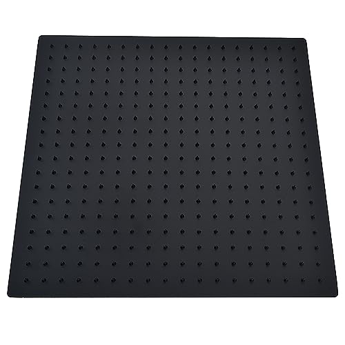 16 Inch Large Rain Shower Head - Matte Black Ceiling Rainfall Showerhead 304 Stainless Steel High Pressure
