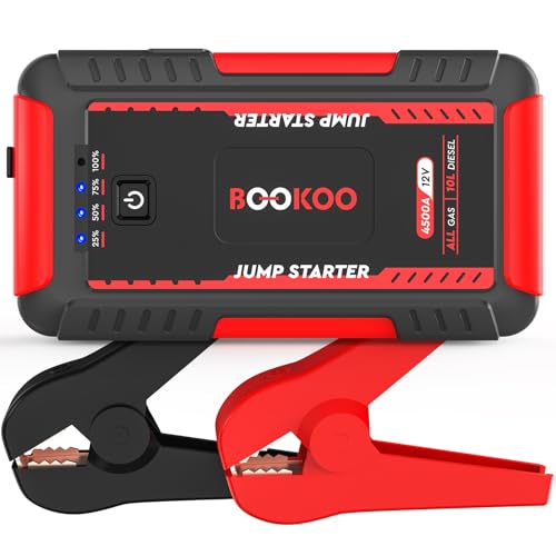 BOOKOO Jump Starter 4500A for Cars & Diesels, 20k mAh