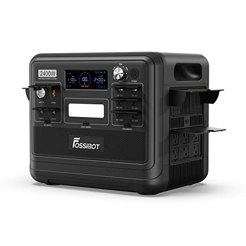 FOSSiBOT �|�[�^�u���d�� F2400 2048Wh ��e�� 2400W���o�� �Ԓ��� �L�����v�p�d�� �����_�S�o�b�e���[ �}���[�d 16�|�[�g AC/DC�o�� �\�[���[�p�l���Ή� �������g �A�E�g�h�A �h�Зp�d��
