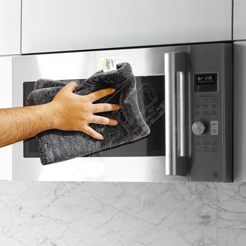 Image of SOFTSPUN Microfiber Cloth for Home - 1600 GSM, 40x60 cms, 1 Pcs, Grey Twisted Loop Super Absorbent Towel - Highly Absorbent Lint and Streak Free Multi Purpose Wash Cloth for Kitchen.