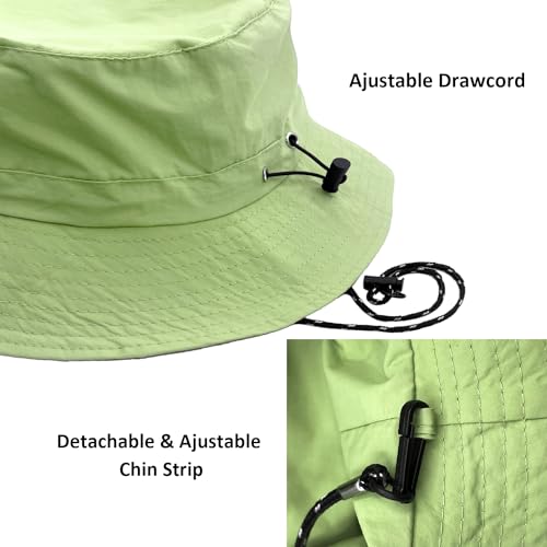 Image of woogwin Waterproof Bucket Rain Hat with Chin Strap Quick Dry Packable Boonie Sun Hat Safari Hat UV Protection
