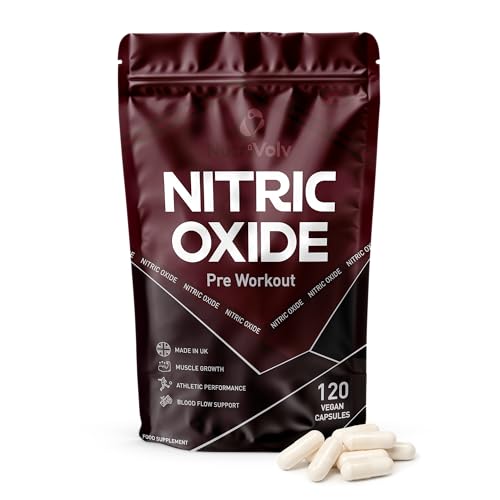 Nitric Oxide L-Arginine 100% Pre Workout Supports Athletic Performance and Muscle Building | 120 Capsules