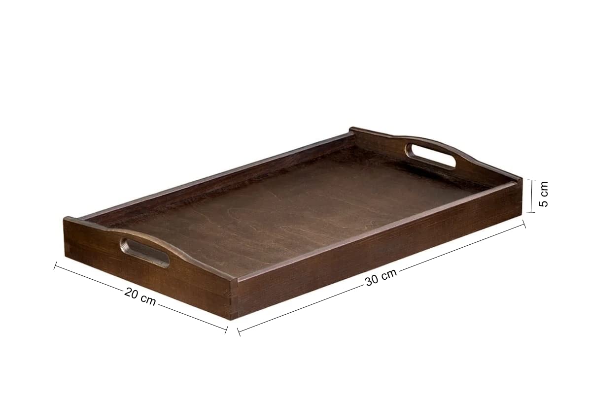 PICCOLO VASSOIO IN LEGNO SERVIRE TÈ CAFFÈ COLAZIONE FARMACI – 20 X 30 CM MARRONE