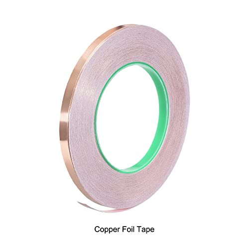 Image of Copper Foil Tape Conductive Adhesive Double Sided, [for EMI Shielding, Stained Glass, Paper Circuits, Grounding] - 1 /4 inch /164ft