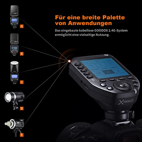 Godox XproII F Flash Trigger Camera Wireless Flash Trigger LCD Display Transmitter Wireless Flash Trigger TTL Transmitter 2.4G HSS 1/8000S Bluetooth Connection for Fuji DSLR Cameras - Image 3