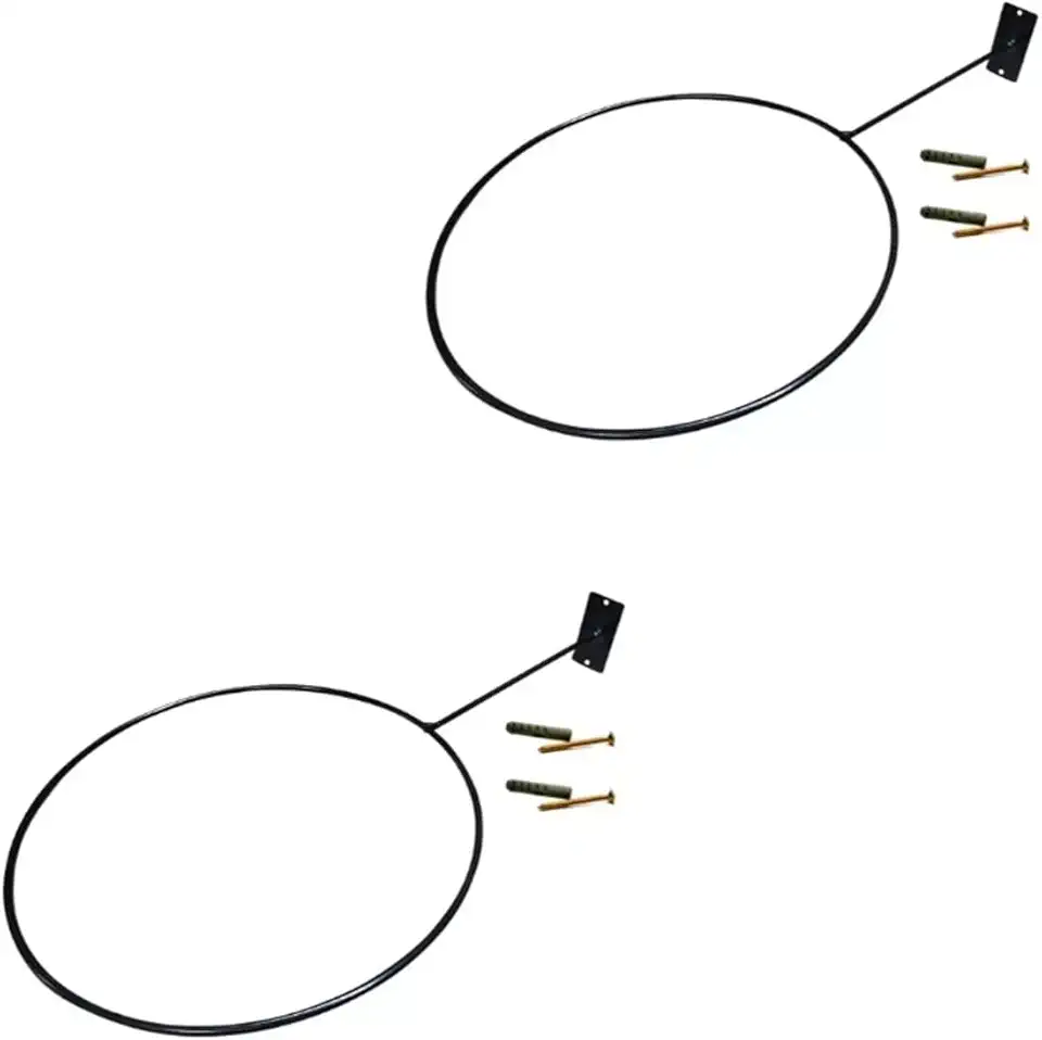 Kit 02 Suporte Bola Pilates ou Suiça Preto + Parafuso e Buchas Reforçado