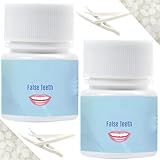 2PCS Temporary Tooth Filling Kit, Moldable Fake Teeth Repair, DIY Tooth Filling Repair Kit with Den/tal Glue for Teeth, False Teeth & Permanent Tooth Filler, Fixing Missing Broken Teeth