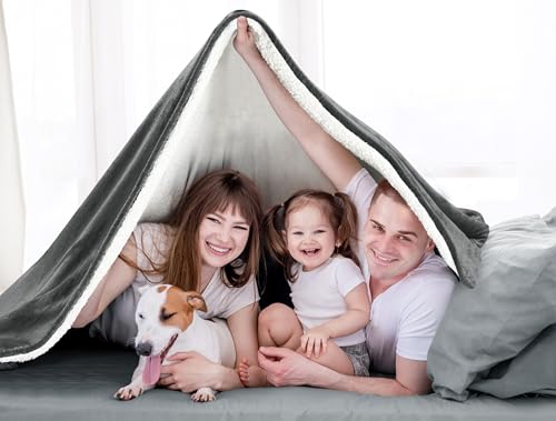 Utopia Bedding Manta Sherpa Manta Reversible, Gruesa y cálida de Felpa para Cama, sofá, Camping y Viajes [228 x 228 cm, Gris] - imagen 8