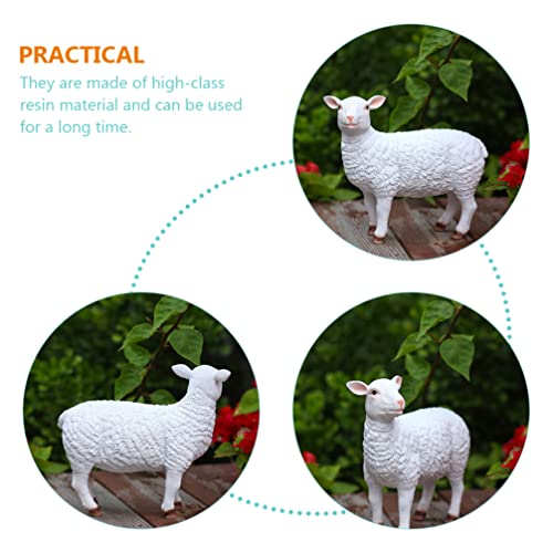 Milisten Outdoor Table Decor Coffee Bar Decor Outdoor Lamb Statue Garden Farm Baby Sheep Sculpture Decorative Animal Figure Farmhouse Decor Lamb Garden Farm Animal Statues Kids Outdoor Toys #TOP1