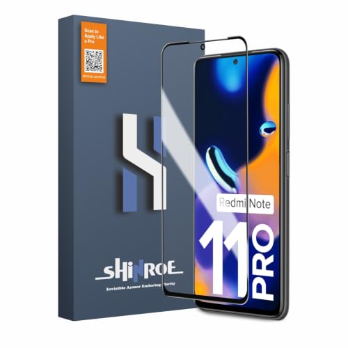 Image of Tempered Glass for Redmi Note 11 Pro | 11 Pro Plus | 10 Pro | 10 Pro Max | Mi 11X | Mi 11X Pro | Poco X4 Pro (6.67 Inch) Military Grade 9H Screen Guard, Anti-Scratch, Shatterproof, Full Coverage - Black Border